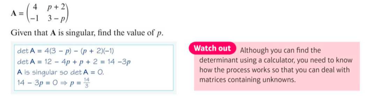 determinant of matrix