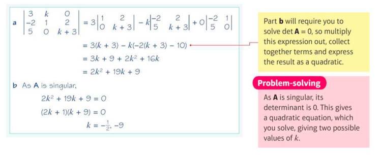 determinant of matrix