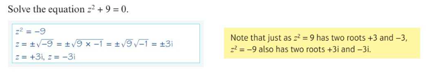 imaginary and complex numbers