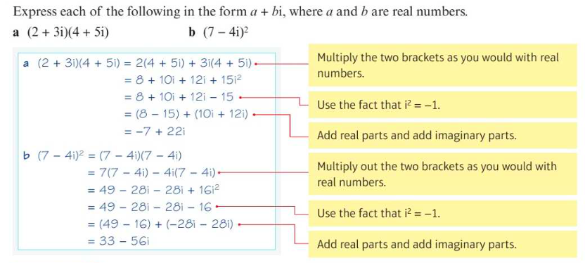 multiplying complex numbers