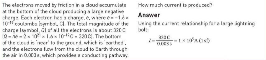 Formula for electric current