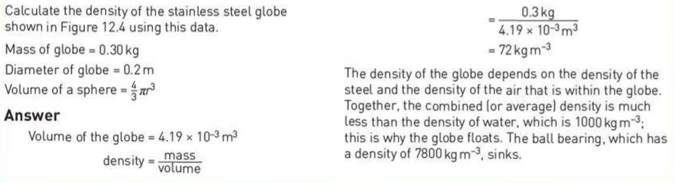 Density of materials