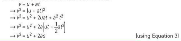 Equations for uniform acceleration