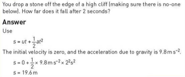 Equations for uniform acceleration