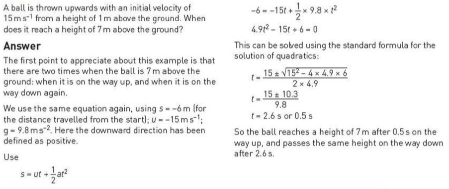 Equations for uniform acceleration